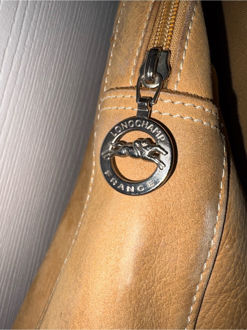 Vintage Longchamp x Mercedes Tan Leather Backpack - Picture 5 of 15